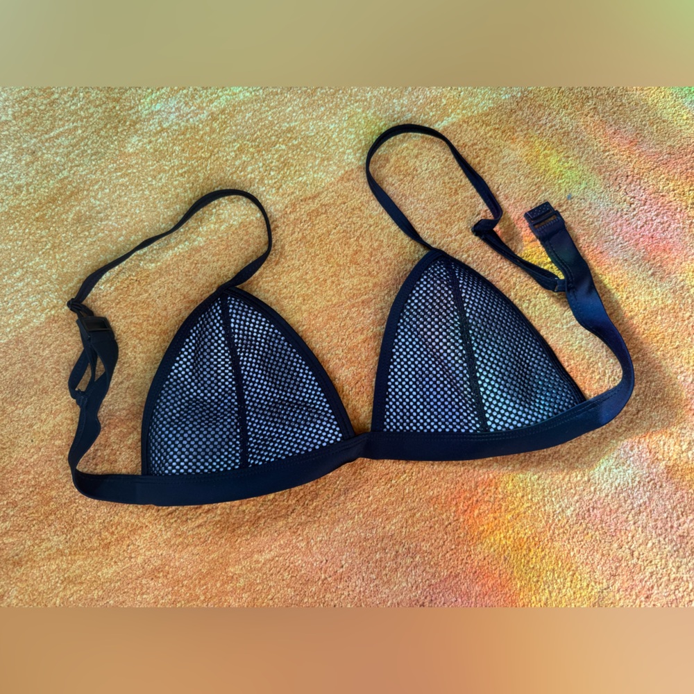 Black Mesh Triangl Bikini Top